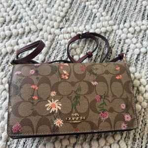 Coach Tan Floral Crossbody Bag